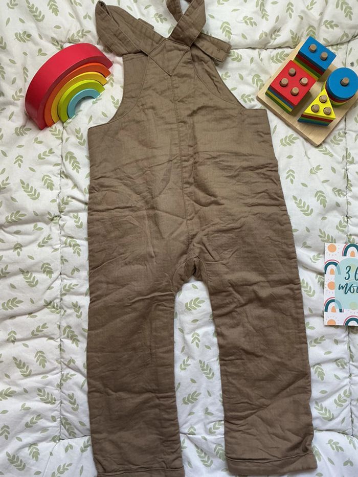 salopette doublée beige pressions entre les jambes 36 mois orchestra - photo numéro 5