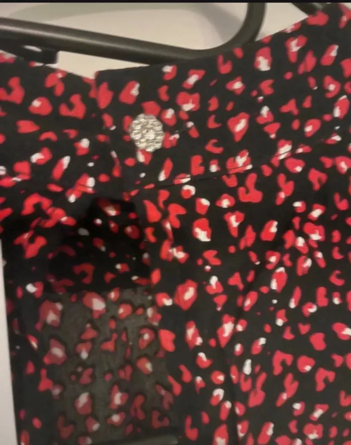 Robe La City bordeaux à motifs noir et blanc – taille 38 – neuve - photo numéro 7