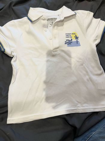 T-shirt polo blanc orchestra 4 ans