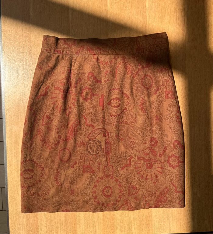 Mini jupe crayon - vintage skirt 70's/ folk inspired - photo numéro 6