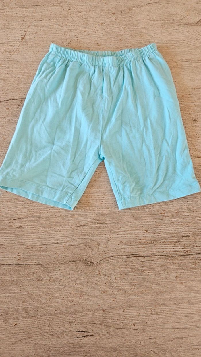 Short cycliste turquoise, elastique, 6/8 ans, peu mis - photo numéro 3