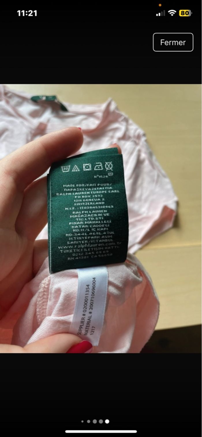 T-shirt rose Ralph Lauren - photo numéro 5