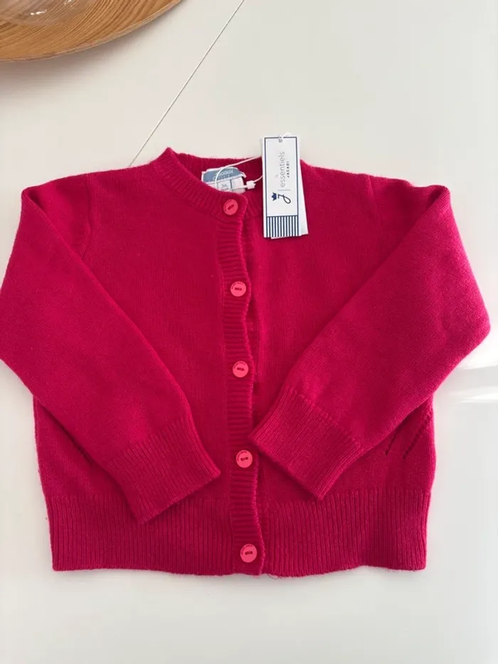 Jacadi – Gilet framboise fille (neuf avec étiquette)