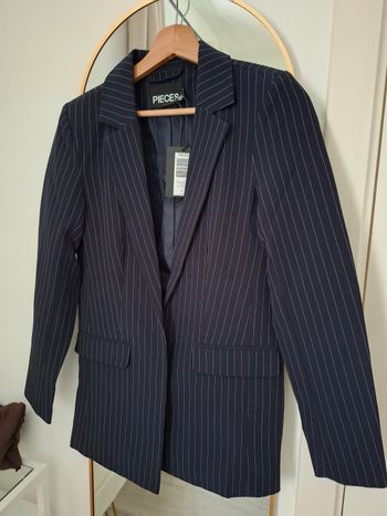 Blazer bleu marine rayure pieces
