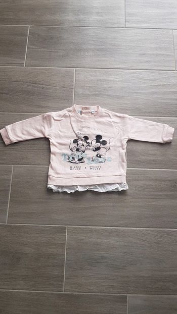Pull rose Disney Minnie Mickey 12 Mois