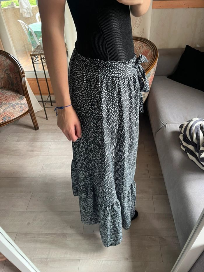 Jupe maxi skirt hippie champêtre bohème vintage à noeud - photo numéro 3