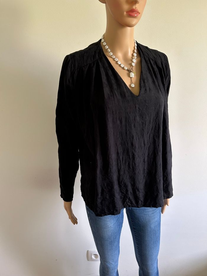 Blouse noire à manches longues Karl Marc John taille S TBE - photo numéro 2