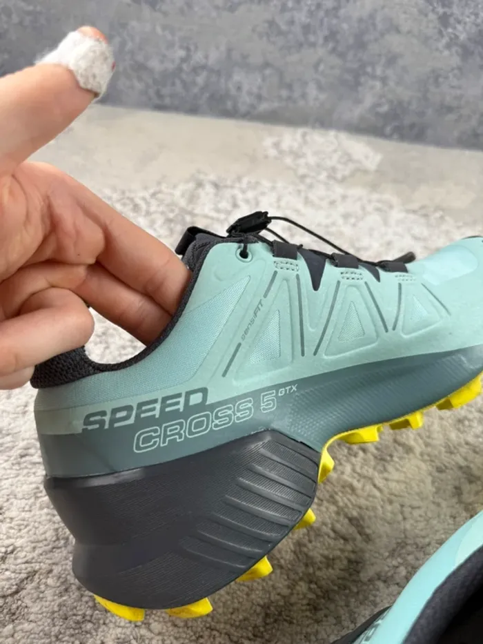 Salomon SpeedCross5 Gore-Tex - Blue & Yellow & Grey - photo numéro 16