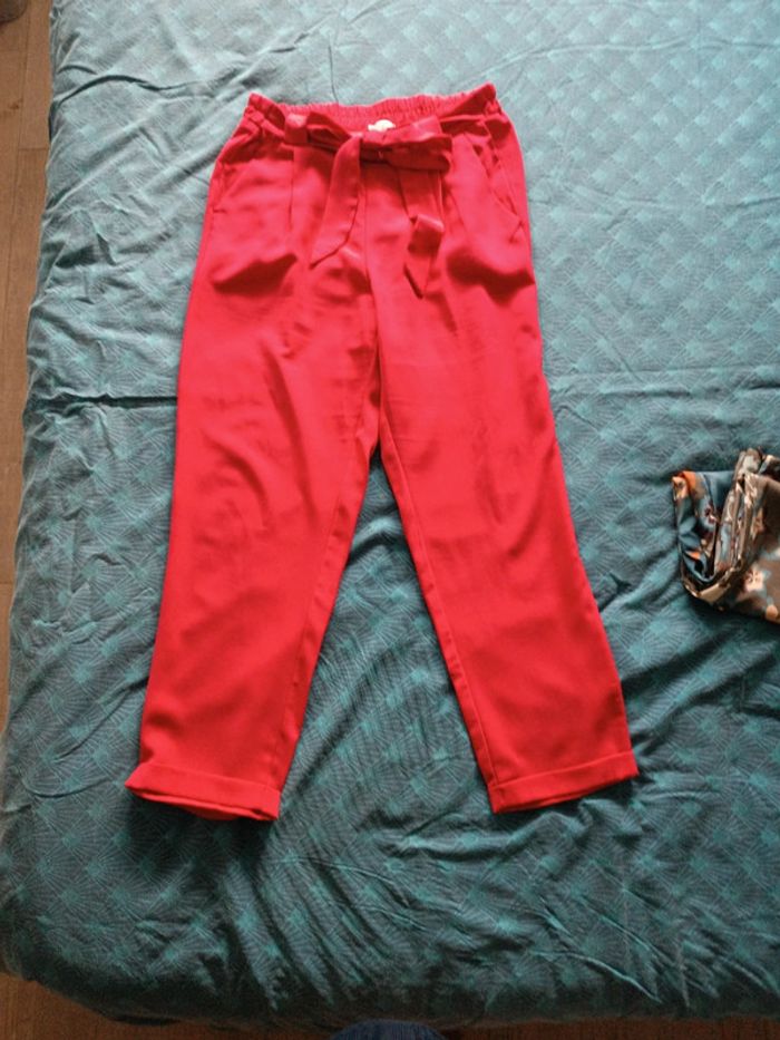 Pantalon fluide rouge