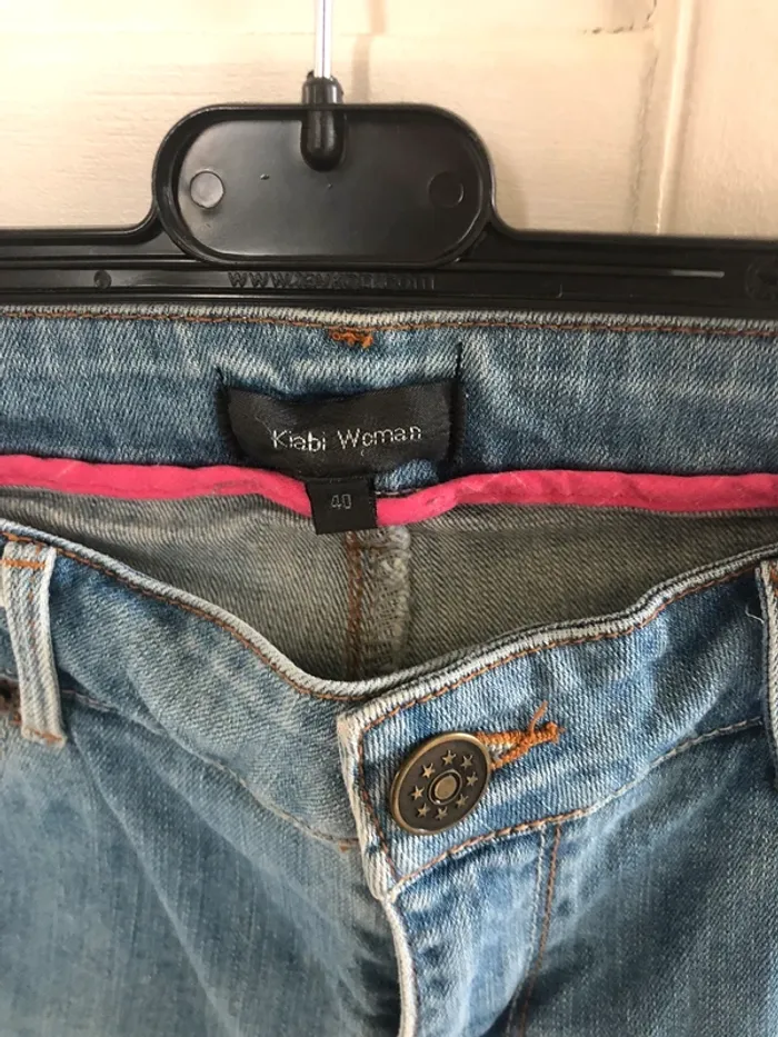 jeans kiabi woman taille 40 femme coupe droite - photo numéro 4