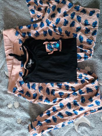 Pyjama stitch femme noir et rose taille L