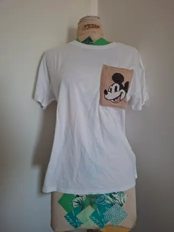T-shirt Dismey Mickey blanc - Stradivarius - Neuf - Taille L - 100% coton
