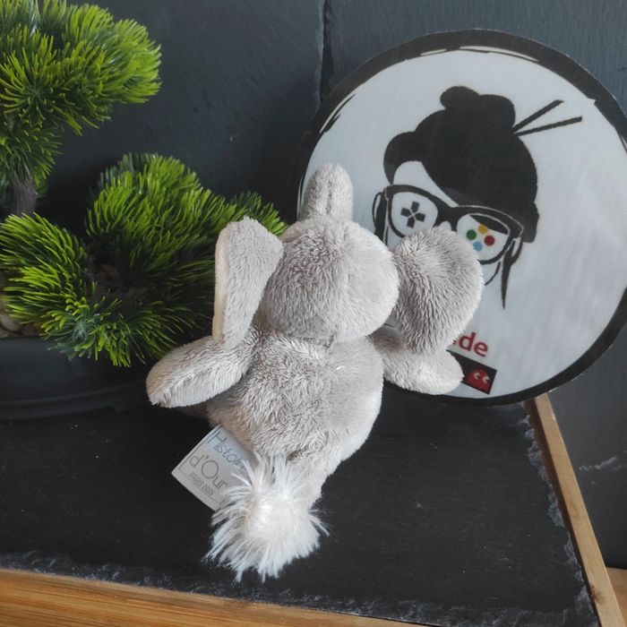 peluche elephant histoire d'ours gris petit blanc modèle ho1948 14 cm - photo numéro 2