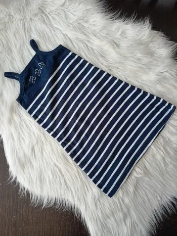 Robe débardeur marinière marine et blanc 3 ans
