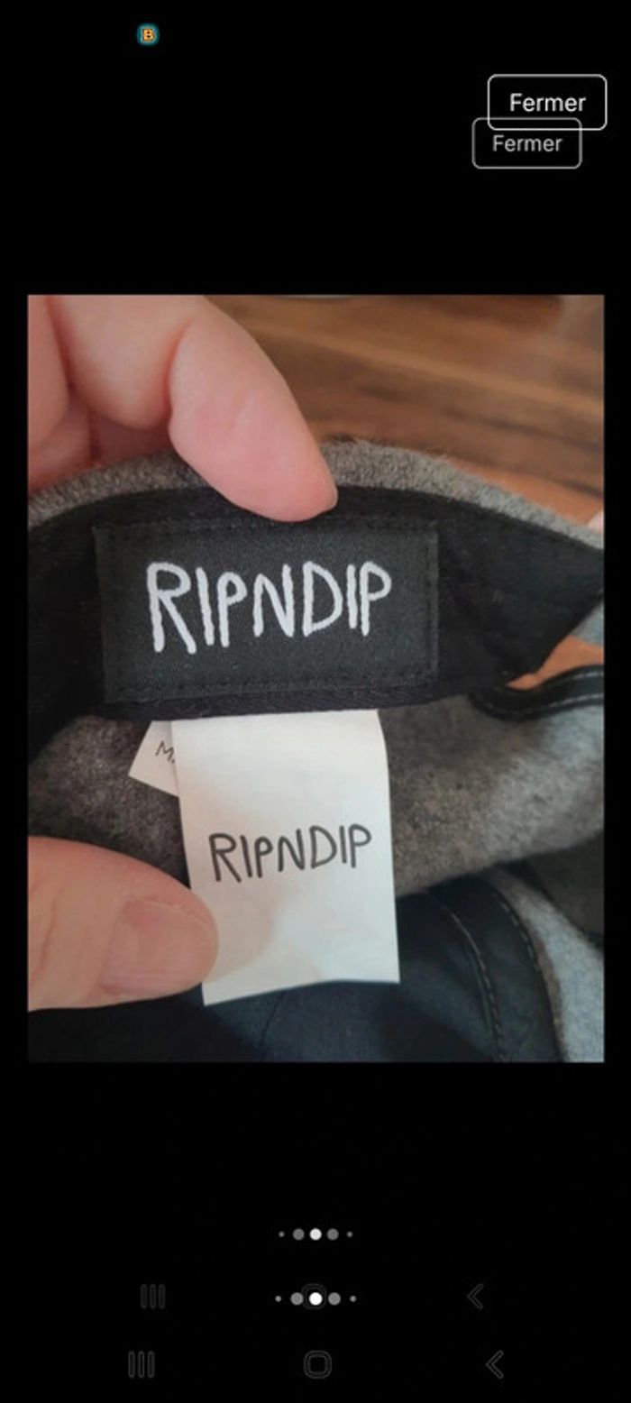 Casquette grise Ripndip réglable en 50% laine - photo numéro 10