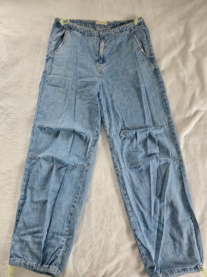 Pantàon cargo bleu jean fluide - photo numéro 8