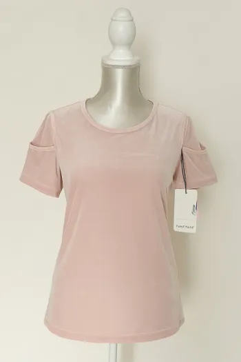 Haut en velours rose poudré Naf Naf – Taille M – Neuf avec étiquette