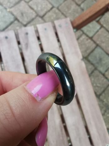 Bague en céramique gris anthracite