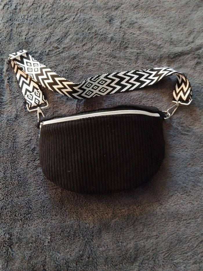 Sac banane velours noir