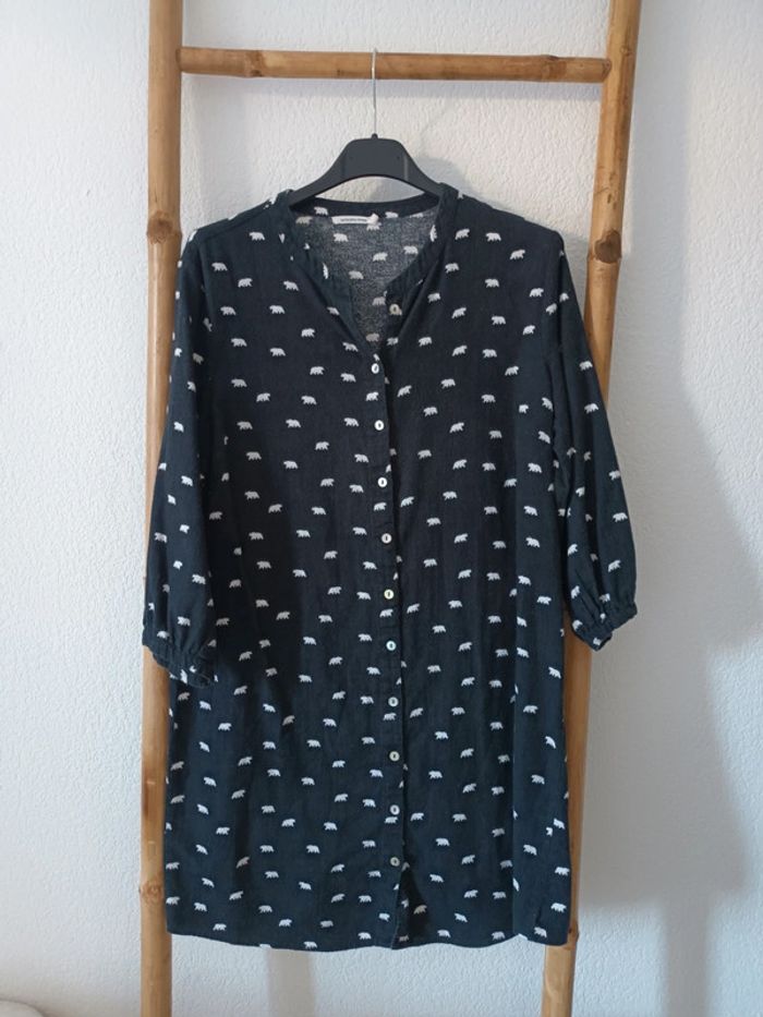 Jolie robe noire à motifs Monoprix Femme taille 36