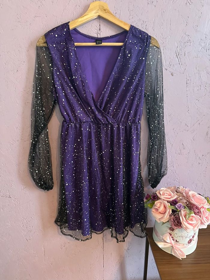 Robe scintillante violette Shein