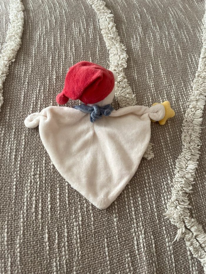 Peluche doudou plat 18cm ours blanc très bon état - photo numéro 4