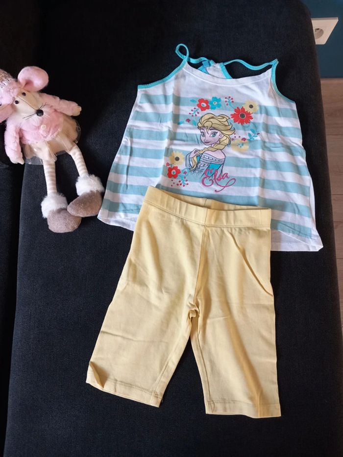 Ensemble debardeur + pantacourt Elsa 4 ans