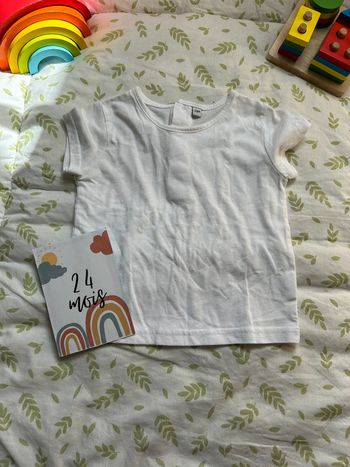 teeshirt manches courtes blanc 23 mois