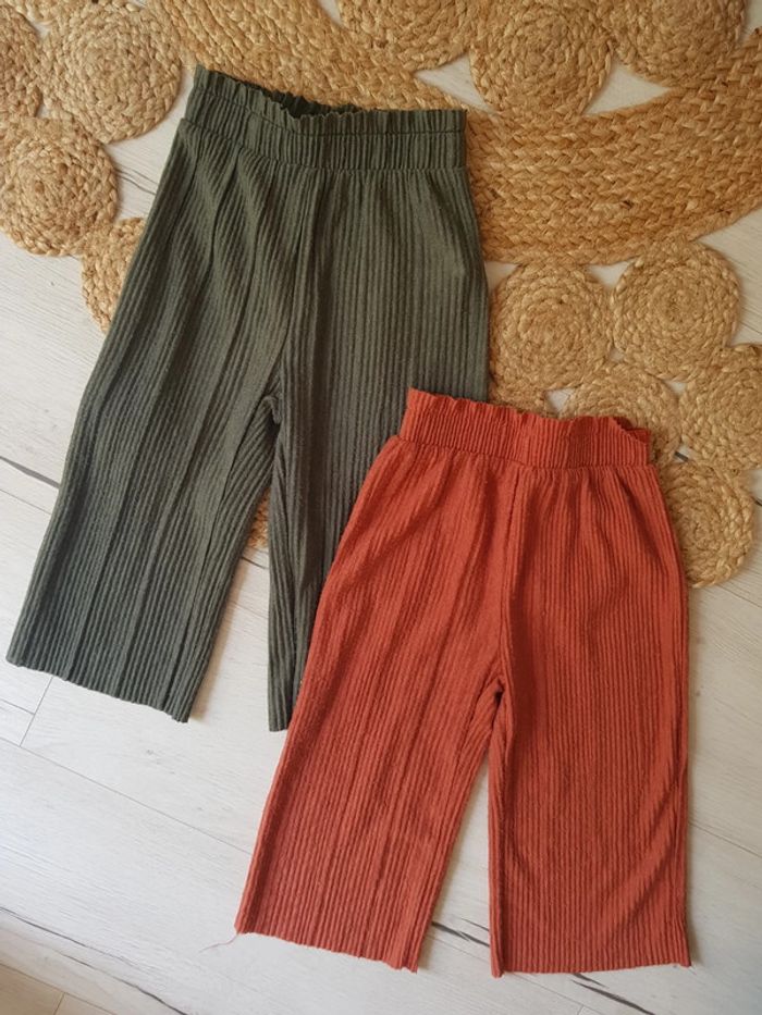 Lot de 2 pantalons fluides évasés kiabi 3ans