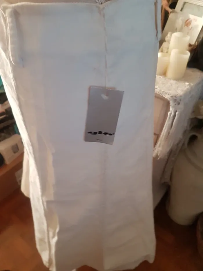 Jupe ivoire en velours côté fin Glò Taille L Neuve - photo numéro 3