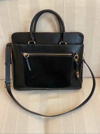 Sac à main noir similicuir 40x32x9 cm