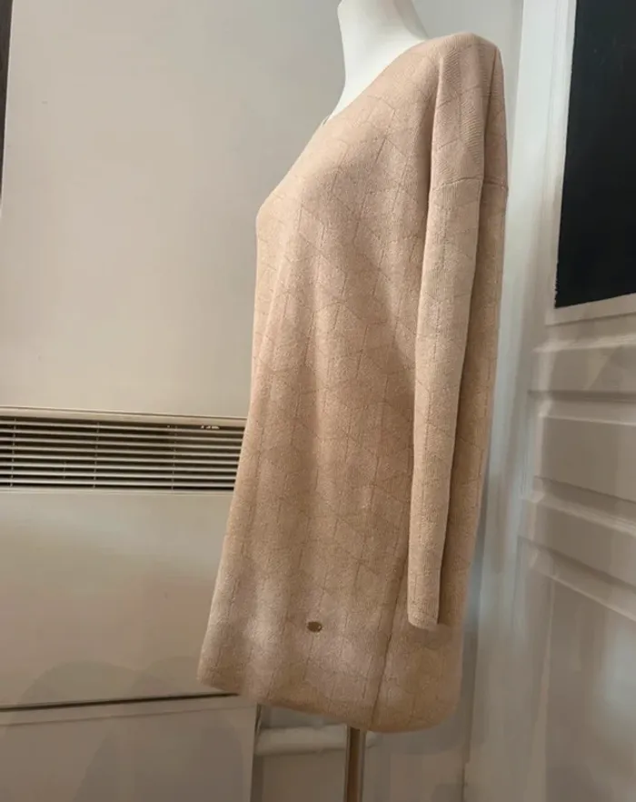 Frnch robe pull beige doré taille M/L - photo numéro 3