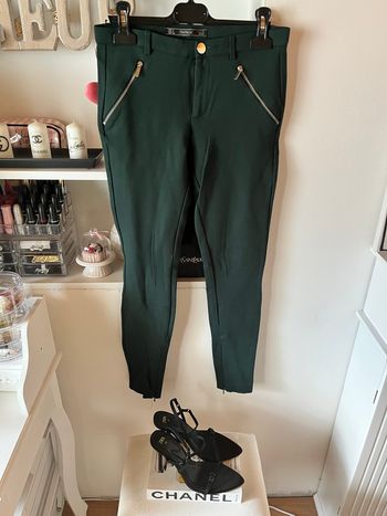 Jegging épais vert foncé zips chevilles T.S Zara BE 💚