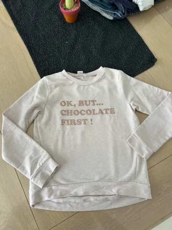 Pull fille rose chiné 8 ans