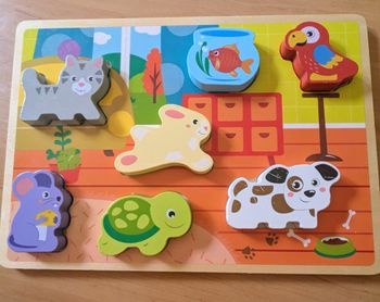 Jeu encastrement bois animaux