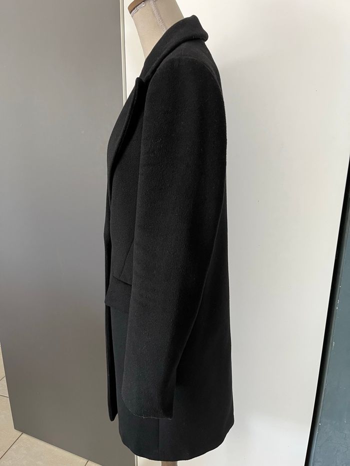 Manteau ZARA noir taille XS (57 % de laine) en TBEG - photo numéro 6