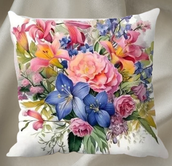 Lot de 2 housses de coussin motif floral de style shabby 