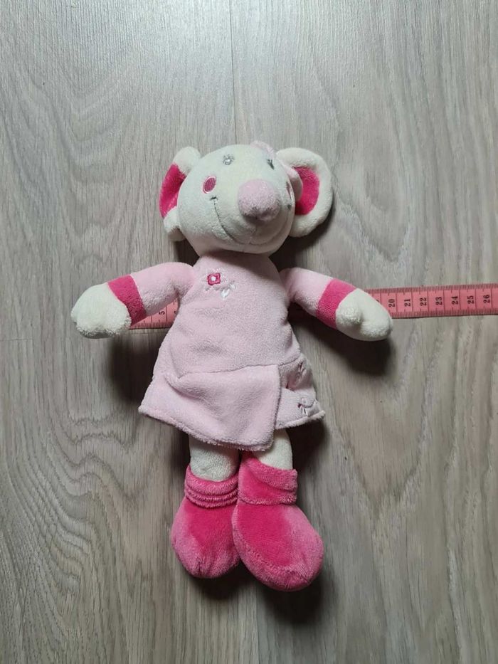 Peluche doudou enfant souris rose gemo vetir - photo numéro 8