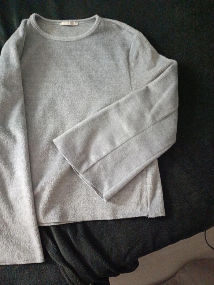 Pull gris tout doux Zara S - photo numéro 2