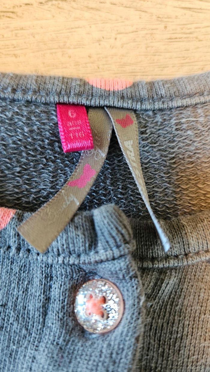 Gilet gris à points roses, manches longues, Orcehstra, 6 ans, nickel - photo numéro 5