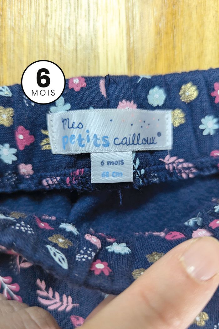 Pantalon chaud bleu et doré - bébé fille 6 mois - photo numéro 3