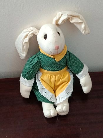 Doudou lapin vintage en tissu