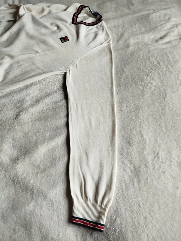 Pull V Fila blanc - photo numéro 6