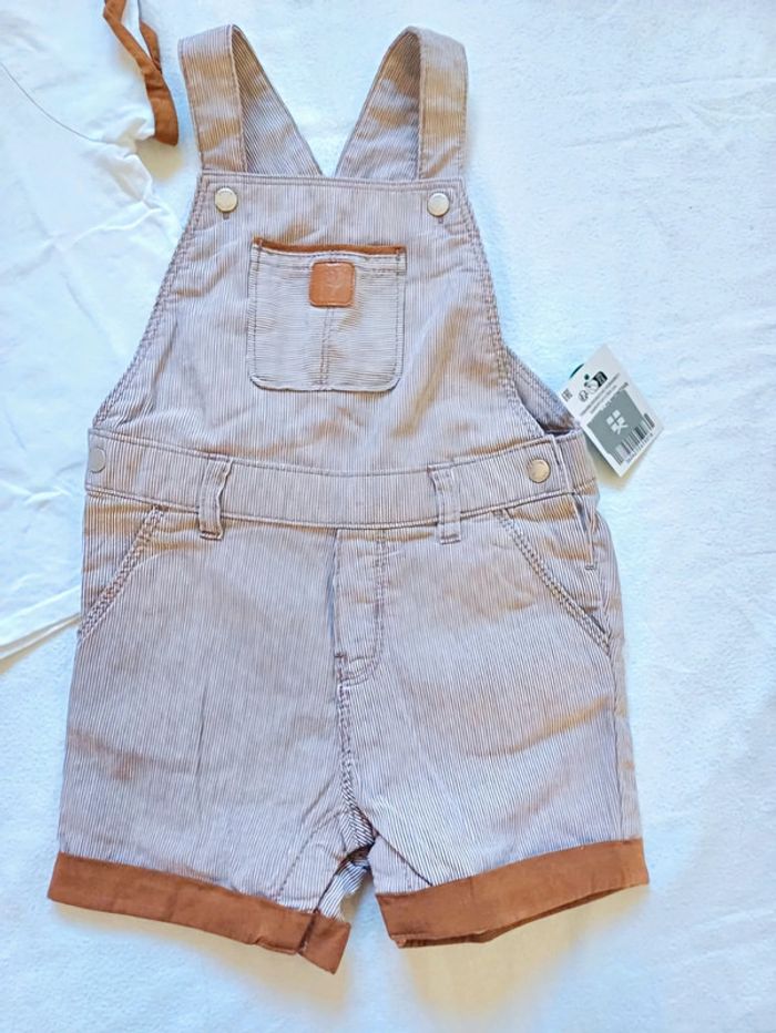 Ensemble salopette short neuve 24 mois - photo numéro 2