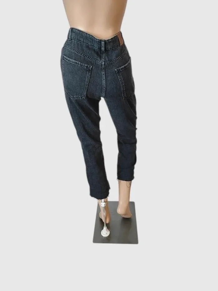 Jeans troué United Colors of Benetton noir - Taille S, l'indispensable du style rock ! - photo numéro 4