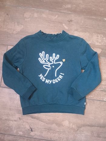 Sweat pull col roulé Fille 5 ans renne Yes my dear ! Noël Okaïdi
