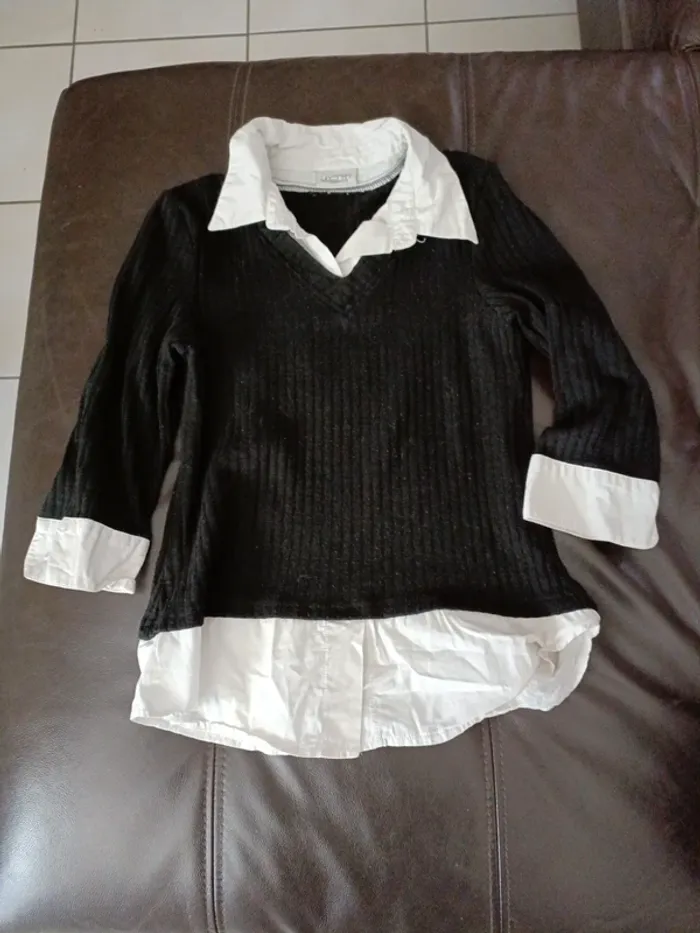 Pull effet deux en un chemise intégrée taille 36 pimkie