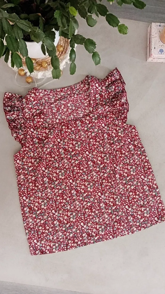Blouse fleurie automnale M - photo numéro 3