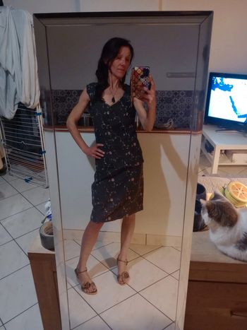 Ensemble Femme taille M  brodé fleurs c8