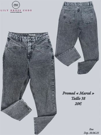 🩶 Jean gris effet délavé Promod Marcel Taille 38 NEw  🩶